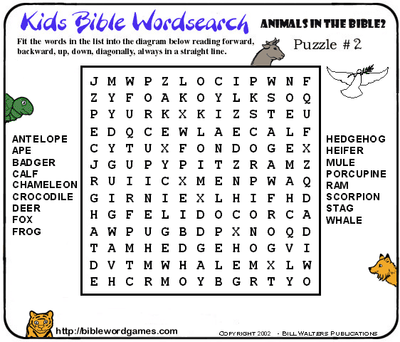 free Christian Family Bible Kids wordsearch puzzle