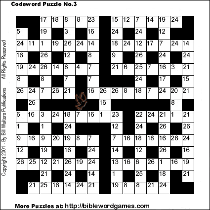 Free Bible codeword Crossword puzzle