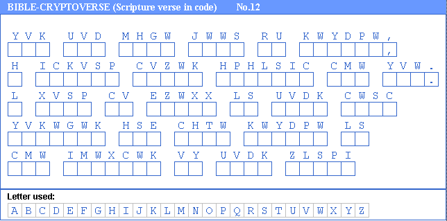 free Bible Cryptogram puzzle