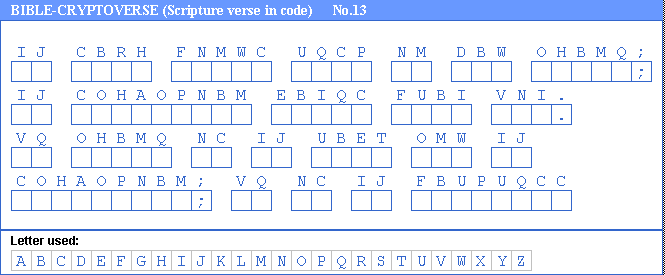 free Bible Cryptogram puzzle