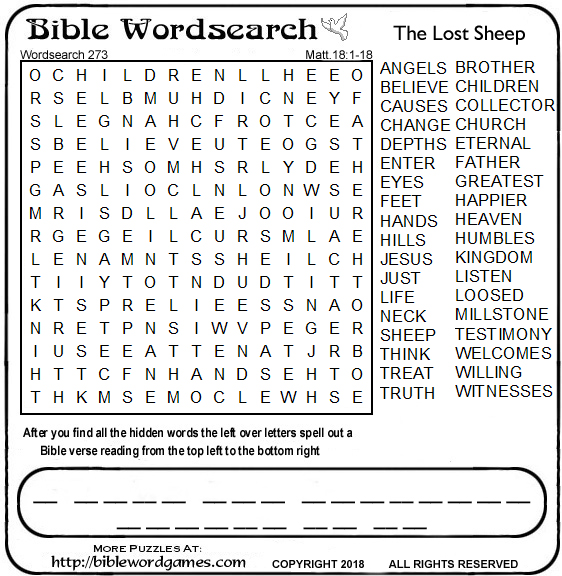 Bible wordsearch puzzle