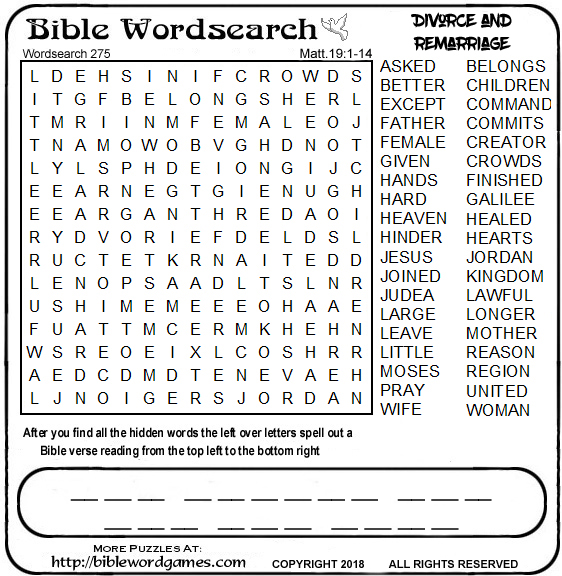 Bible wordsearch puzzle