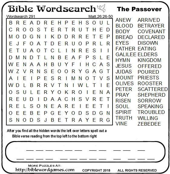 Bible wordsearch puzzle