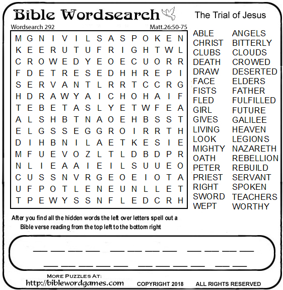 Bible wordsearch puzzle